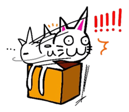 White-Man & Hakoiri-Cat 4 sticker #3053024