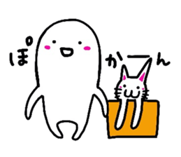 White-Man & Hakoiri-Cat 4 sticker #3053047