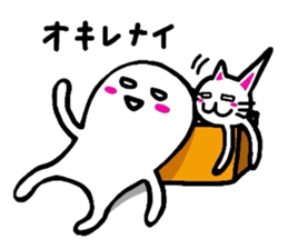 White-Man & Hakoiri-Cat 4 sticker #3053052