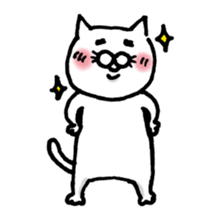 Everyday of white cat Miiko sticker #3055304