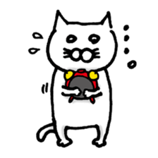 Everyday of white cat Miiko sticker #3055333