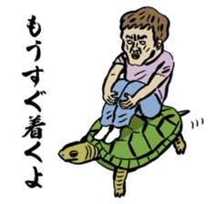 Old man excuses himself for being late. sticker #3055343