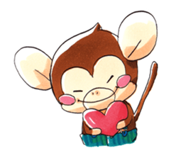 Children monkeys and parent Penguin sticker #3055819