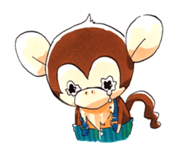 Children monkeys and parent Penguin sticker #3055820