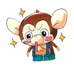 Children monkeys and parent Penguin sticker #3055829