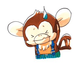 Children monkeys and parent Penguin sticker #3055830