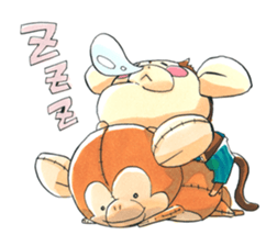 Children monkeys and parent Penguin sticker #3055852