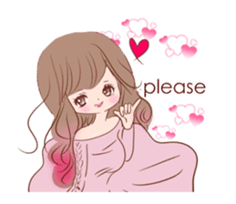 KAWAII PinkGirl sticker #3056536