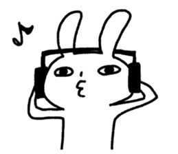 small eyes rabbit sticker #3056799