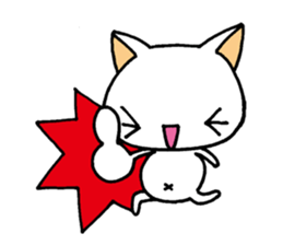 Of white cat everyday sticker #3059054