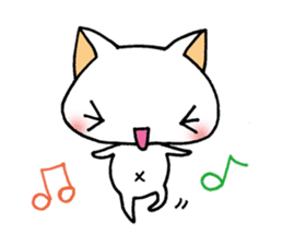 Of white cat everyday sticker #3059056