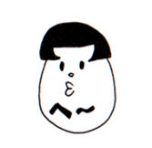 Bobbed hair style egg sticker #3062020