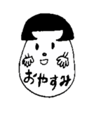 Bobbed hair style egg sticker #3062021