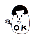 Bobbed hair style egg sticker #3062027