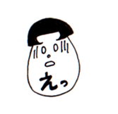 Bobbed hair style egg sticker #3062028