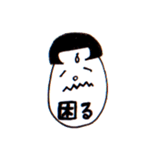 Bobbed hair style egg sticker #3062029