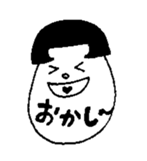 Bobbed hair style egg sticker #3062030