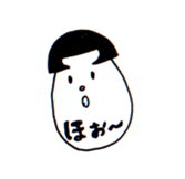 Bobbed hair style egg sticker #3062031