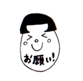 Bobbed hair style egg sticker #3062036
