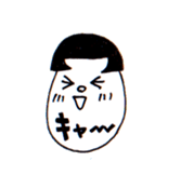 Bobbed hair style egg sticker #3062037