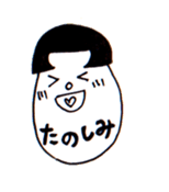 Bobbed hair style egg sticker #3062051