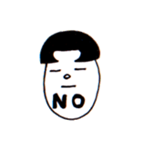 Bobbed hair style egg sticker #3062054