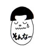 Bobbed hair style egg sticker #3062055