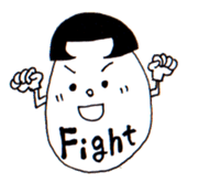 Bobbed hair style egg sticker #3062056