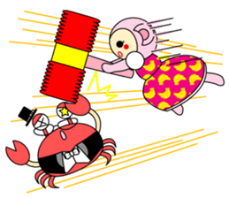 Crab Baron and Monkey Princess sticker #3062225