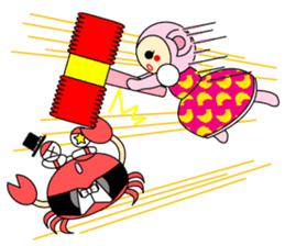 Crab Baron and Monkey Princess sticker #3062225