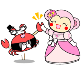 Crab Baron and Monkey Princess sticker #3062237