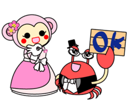 Crab Baron and Monkey Princess sticker #3062253