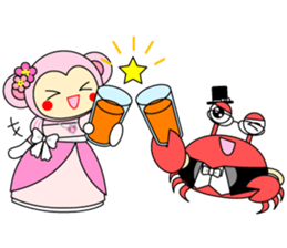 Crab Baron and Monkey Princess sticker #3062254