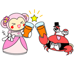Crab Baron and Monkey Princess sticker #3062254