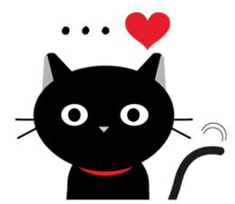 japanese black cat Sticker sticker #3062435