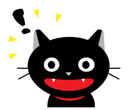 japanese black cat Sticker sticker #3062444