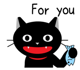 japanese black cat Sticker sticker #3062455