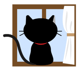 japanese black cat Sticker sticker #3062463