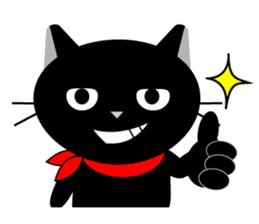 japanese black cat Sticker sticker #3062465