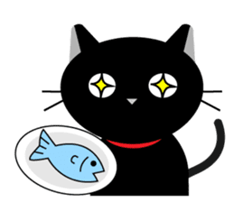 japanese black cat Sticker sticker #3062470