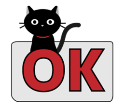 japanese black cat Sticker sticker #3062473