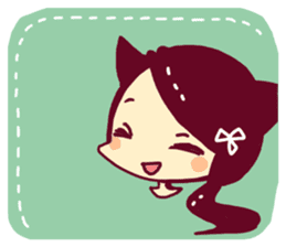 The girl of a cat sticker #3064763