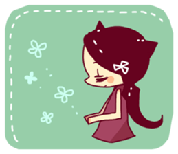 The girl of a cat sticker #3064765