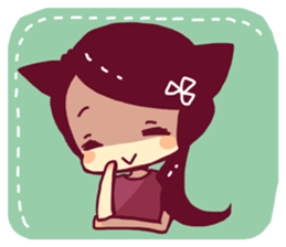 The girl of a cat sticker #3064769