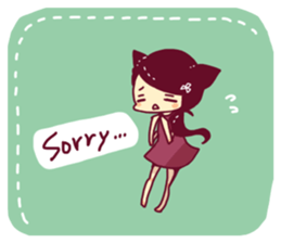 The girl of a cat sticker #3064777