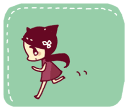 The girl of a cat sticker #3064779