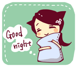 The girl of a cat sticker #3064781