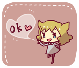 The girl of a cat sticker #3064790