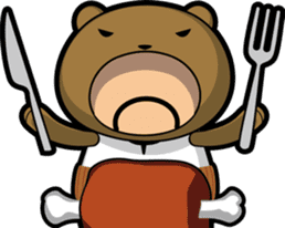 Small middle-aged man(bear costume)jpnVr sticker #3065975