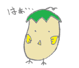 Eggplant bird & tomato bird sticker #3070710